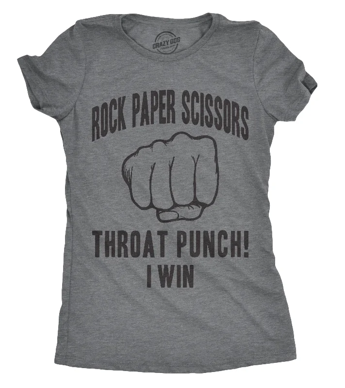 Custom T-Shirt For Charity-Rock Paper Scissors Throat Punch Women's T Shirt