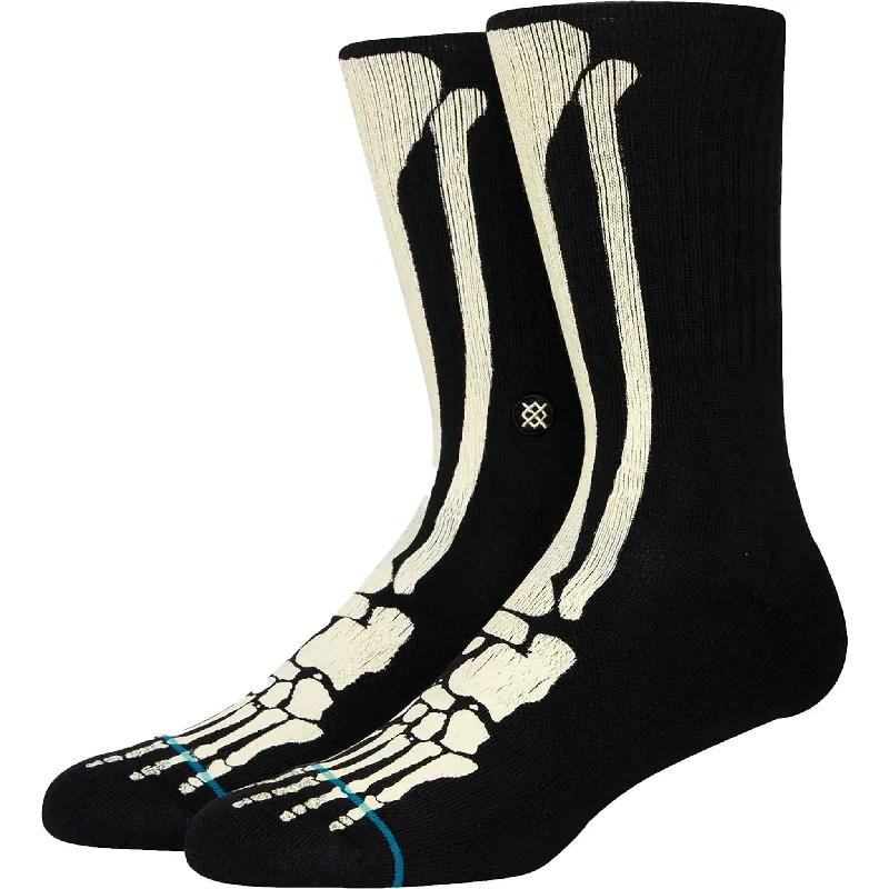 Sock For Personalized Branding-Stance Bonez Crew Socks Black