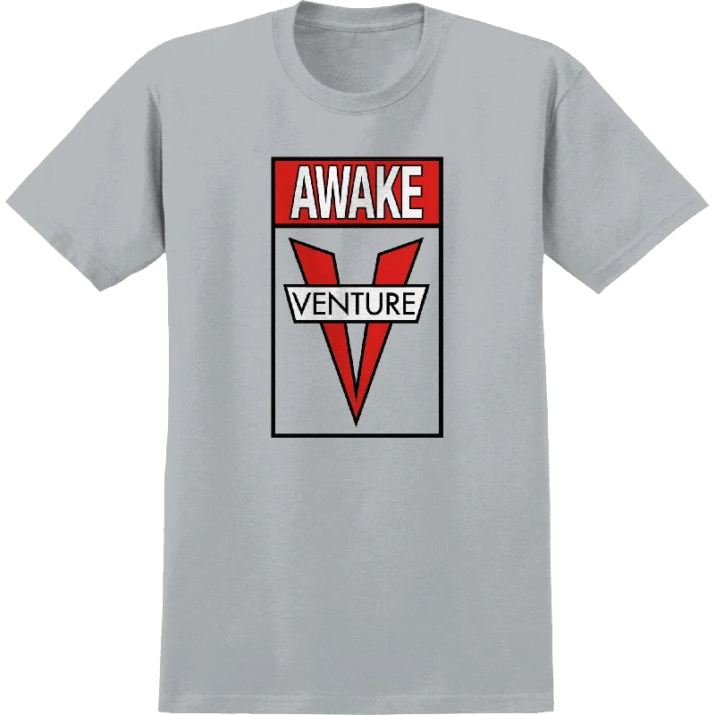 T-Shirt For Artistic Expression-Venture Awake Tee Ice Grey