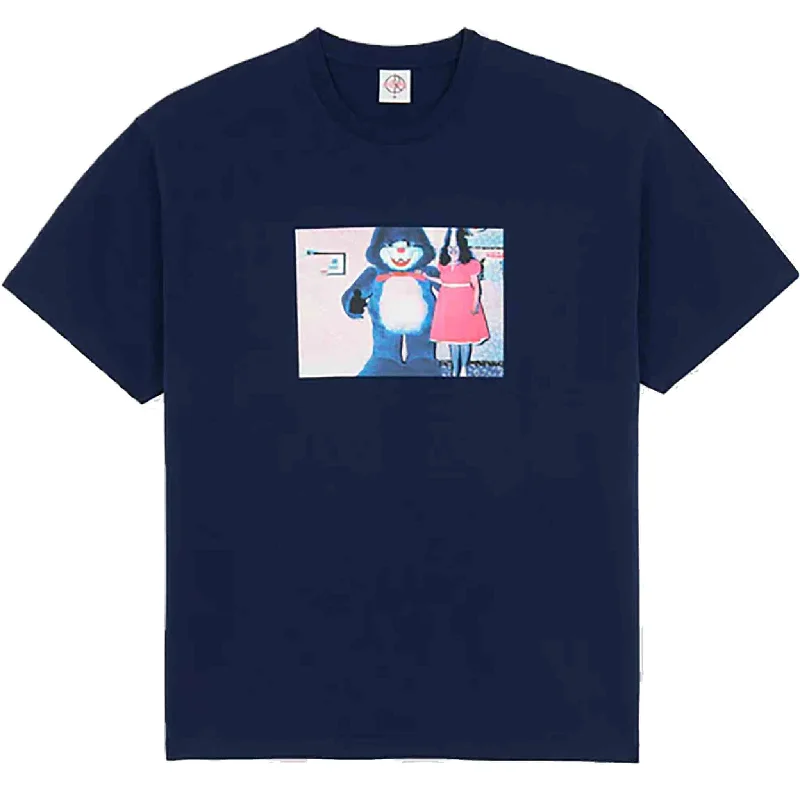 T-Shirt For Gift Ideas-Polar Pink Dress Tee Dark Blue