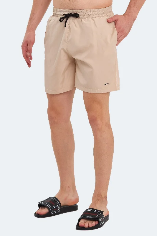 Shorts For Team Sports-RATING Men's Beach Shorts Beige