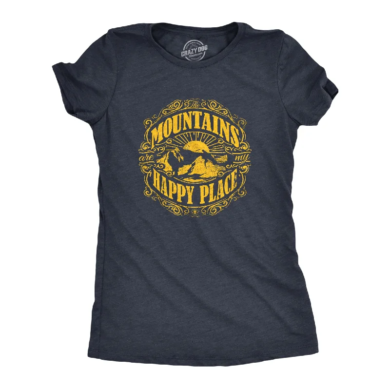 T-Shirt For Comic Con-Mountains Are My Happy Place Women's T Shirt