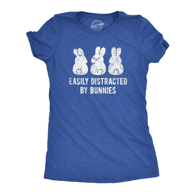 Custom T-Shirt-Easily Distracted By Bunnies Women's T Shirt