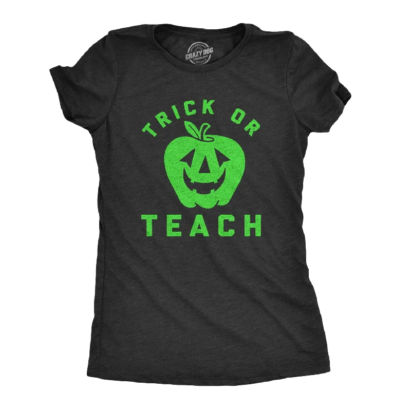 T-Shirt With Sporty Designs-Trick Or Teach Women's T Shirt