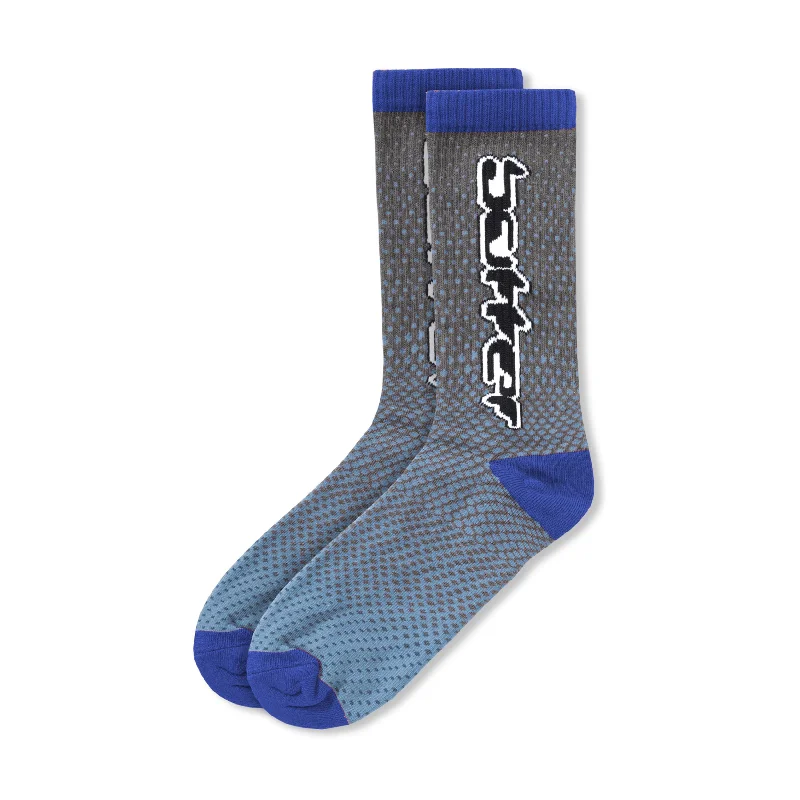 Youth Sock-BUTTER GOODS - "CORROSIVE" SOCKS (GREY/BLUE)