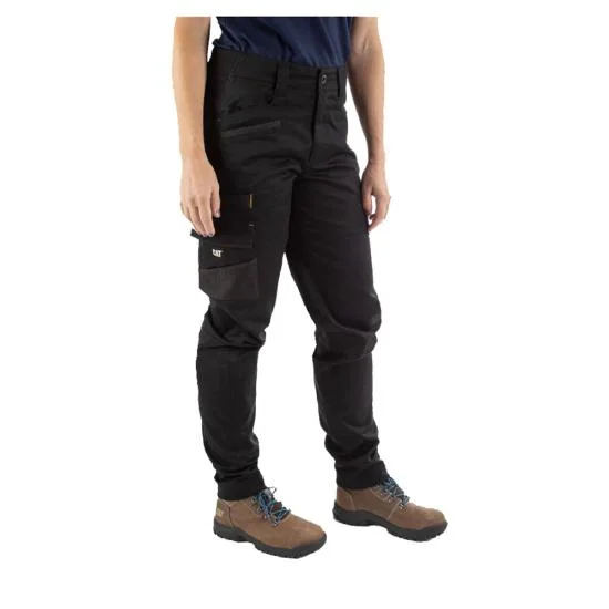 Pants With Custom Name Tags-CAT Women's Elite Operator Stretch Twill Cargo Work Pant