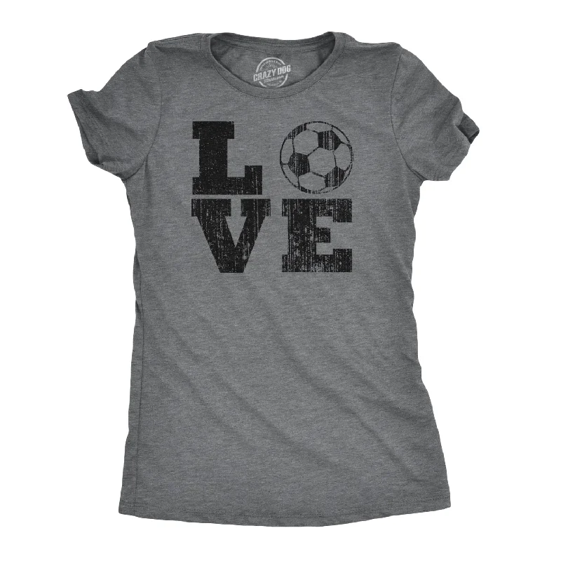 T-Shirt With Creative Art-Love Soccer Women's T Shirt