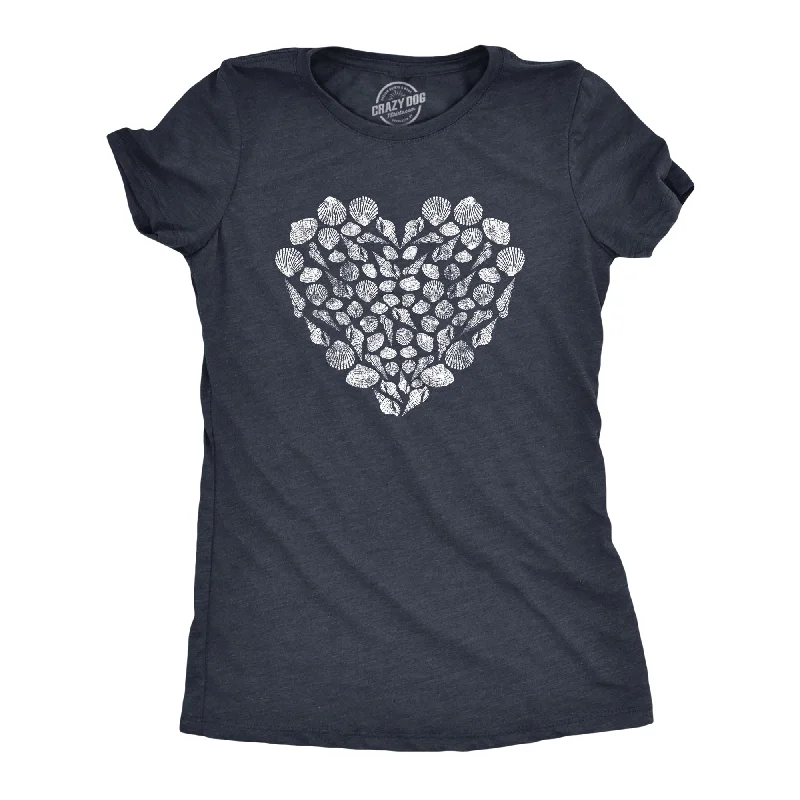 T-Shirt With Custom Image Print-Shell Heart Women's T Shirt