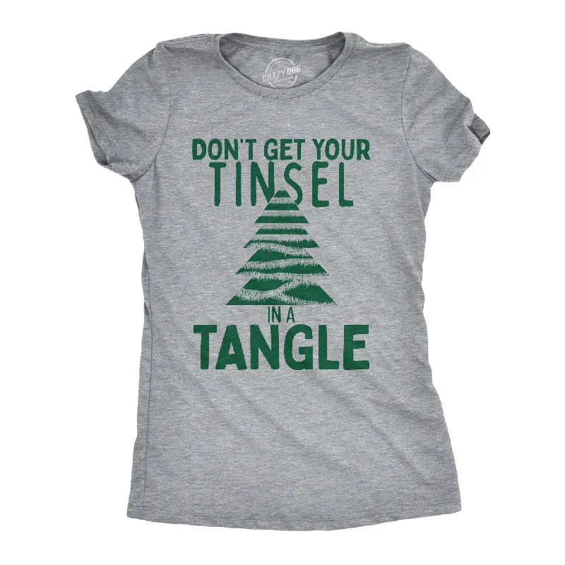 Custom T-Shirt With Personalized Photos-Dont Get Your Tinsel In A Tangle Women's T Shirt