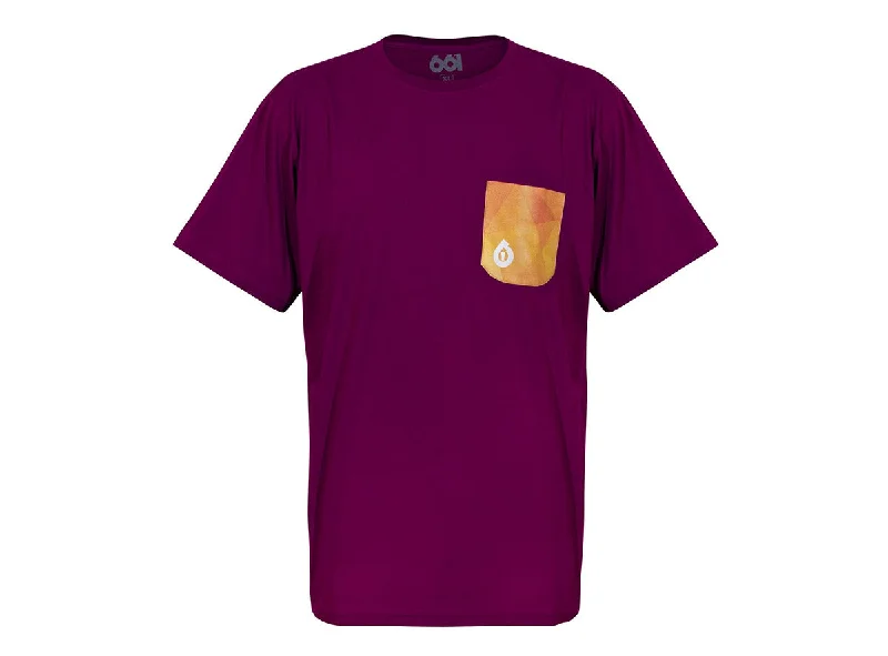 T-Shirt With Popular Quotes-661 Geo Pocket Tee - Eggplant