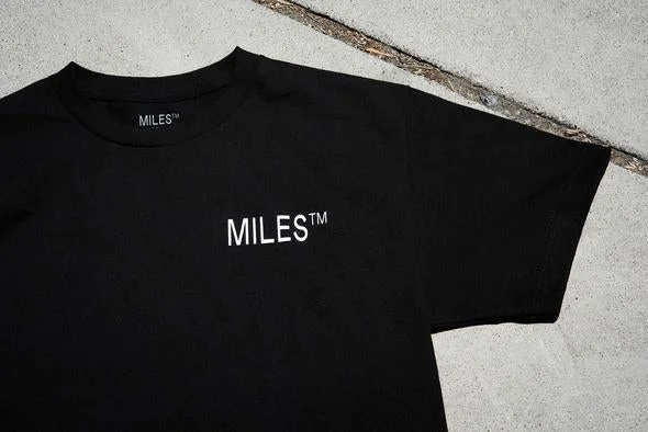 Custom T-Shirt With Personalized Photos-MILES LOGO HIT TEE - BLACK