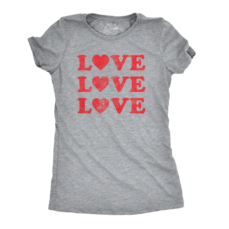 Custom T-Shirt For Large Groups-Love 3 Hearts Women's T Shirt