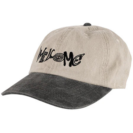 Cheap Hat-Welcome skateboards - Medley Stone-Washed Hat - Cream/Black