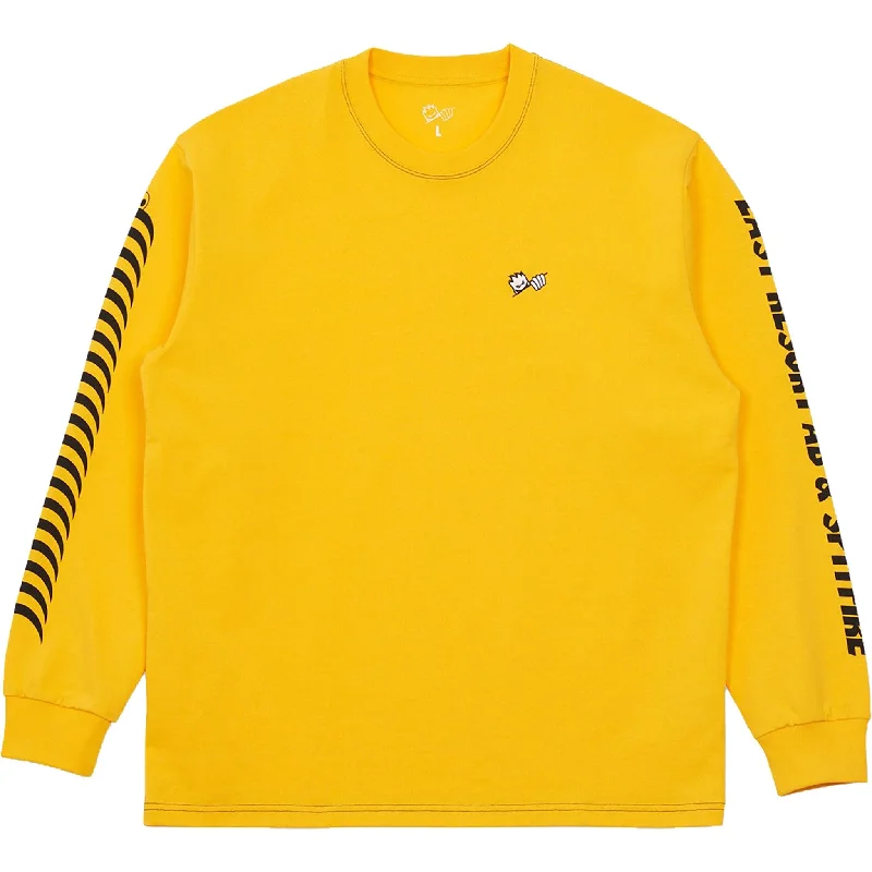 T-Shirt With Personal Branding-Spitfire X Last Resort Long Sleeve Tee Yellow