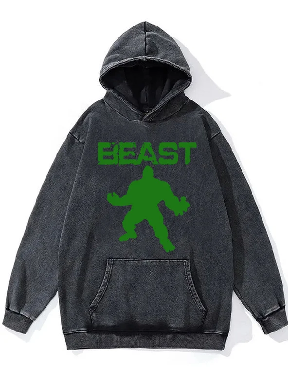 Hoodie For Sports Events-beast hulk Washed Gym Hoodie