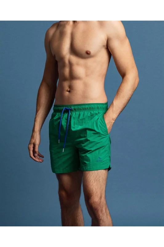 Shorts For Football-Men's Green Swimwear Shorts