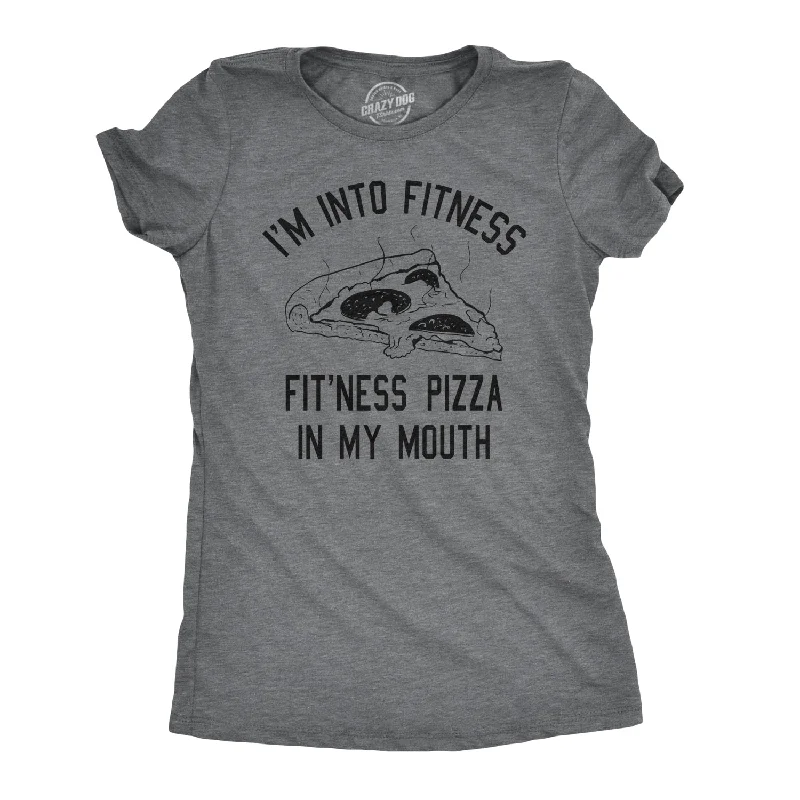 T-Shirt With Retro Graphics-Fitness Pizza In My Mouth Women's T Shirt