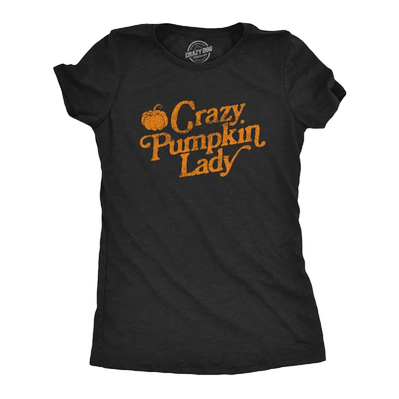 T-Shirt For Birthday Gifts-Crazy Pumpkin Lady Women's T Shirt