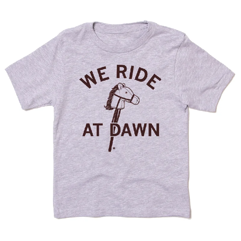 T-Shirt With Outdoor Adventure Designs-We Ride At Dawn Kids