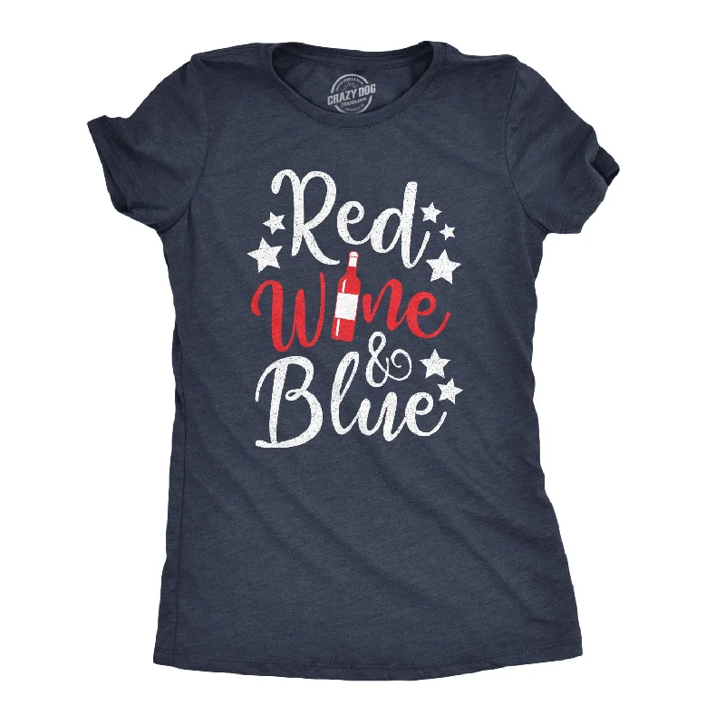 Custom T-Shirt For Kids-Red Wine And Blue Women's T Shirt