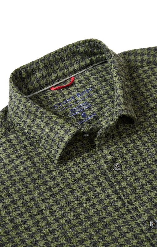 Custom T-Shirt For Groups-Green Houndstooth Fleece Shirt