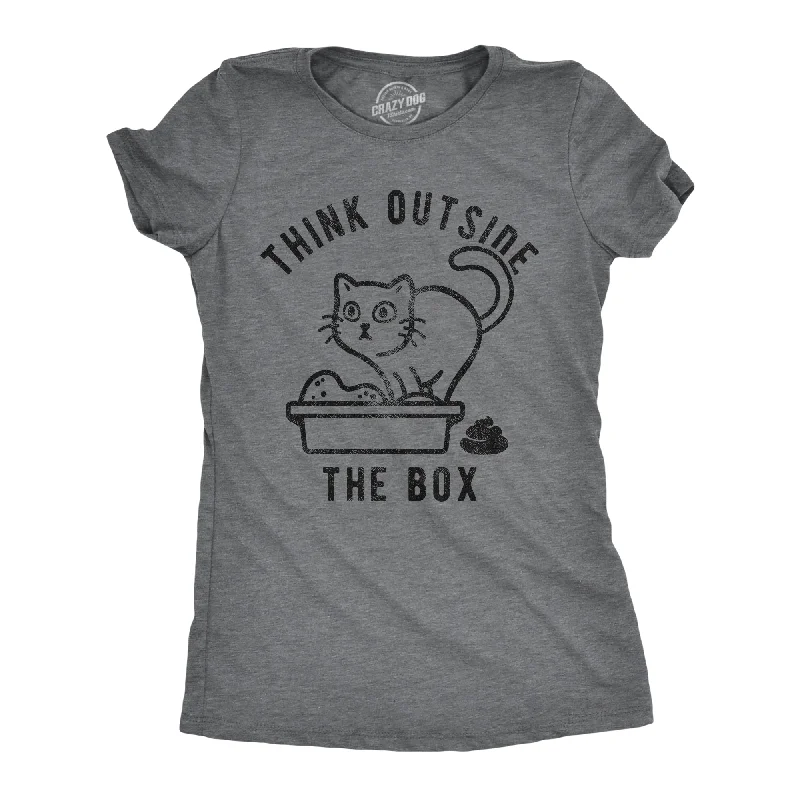 Custom T-Shirt With Company Logo-Think Outside The Litter Box Women's T Shirt