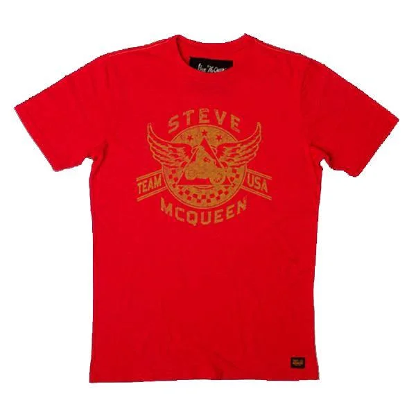 T-Shirt For Retro Lovers-Troy Lee Designs McQueen Wings Tee - Red