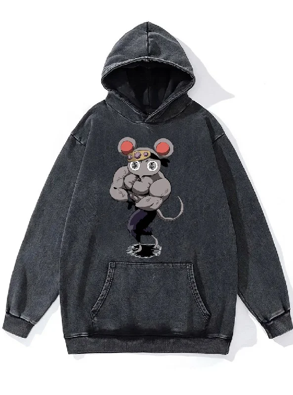 Hoodie For Custom Branding-MUSCLE MICE Washed Gym Hoodie