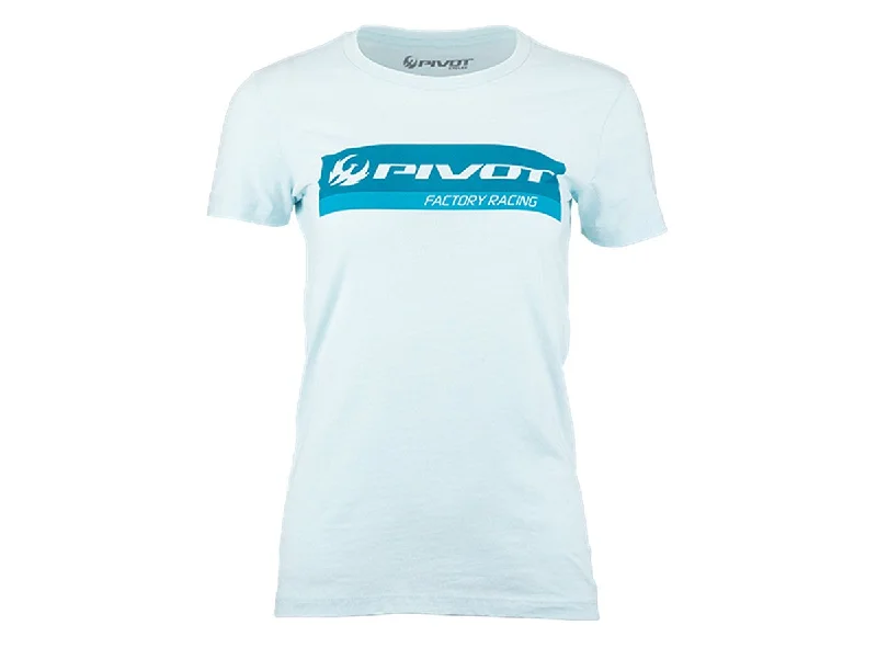 T-Shirt For Special Occasions-Pivot Factory Racing Short Sleeve Tee - Womens - Ice