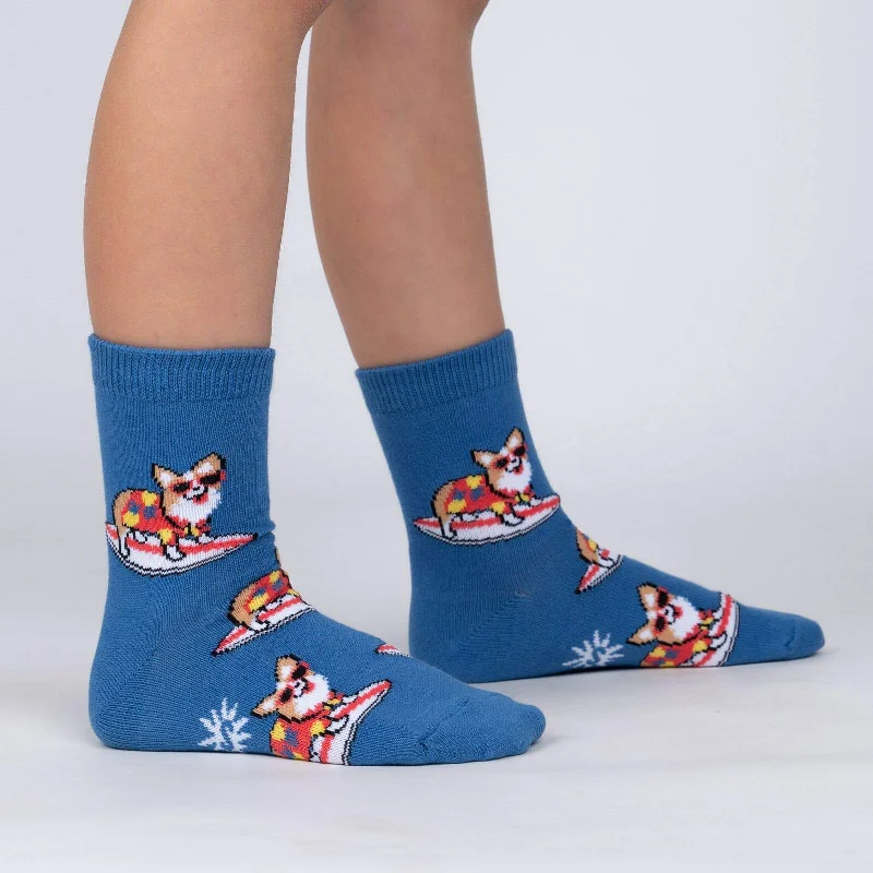 Sock With Custom Embroidery-Sock it to Me Corgi-bunga! Junior Crew Socks