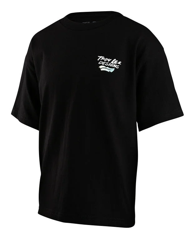 T-Shirt For Special Events Gifts-Troy Lee Designs Feathers Short Sleeve Tee - Youth - Black