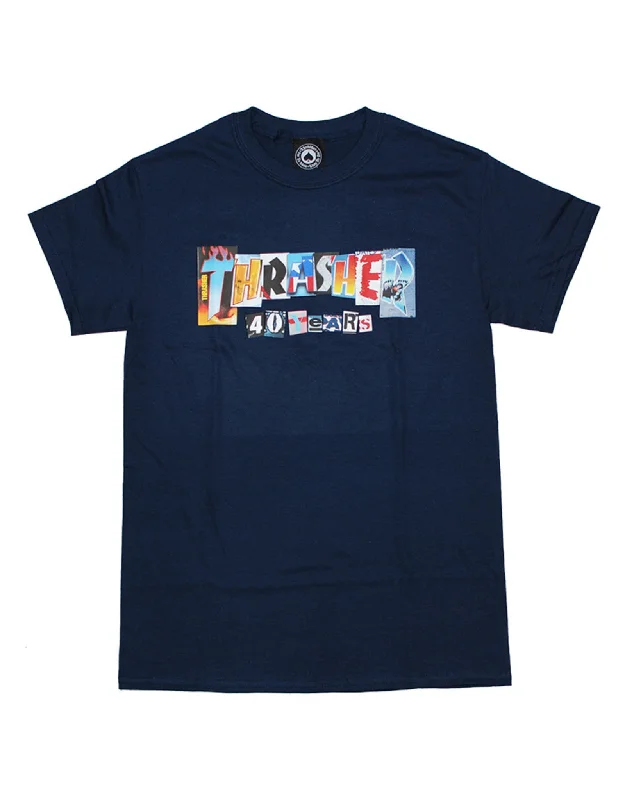 Custom T-Shirt For Family-THRASHER 40 YEARS TEE - NAVY