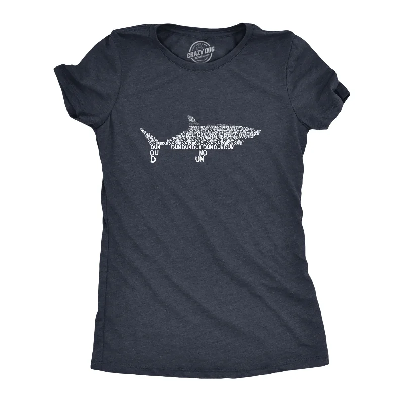 Personalized T-Shirt For Family Photos-Dun Dun Dun Graphic Shark Text Women's T Shirt