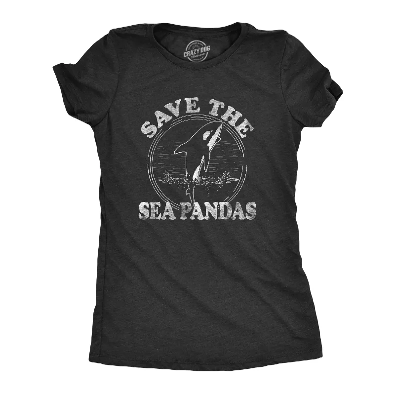 T-Shirt With Cool Graphics-Save The Sea Pandas Women's T Shirt