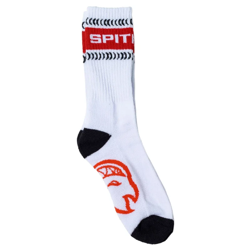 Sock With Custom Design-SPITFIRE WHEELS - "CLASSIC '87 SWIRL" 3-PACK OF SOCKS (WHITE/BLACK/RED)