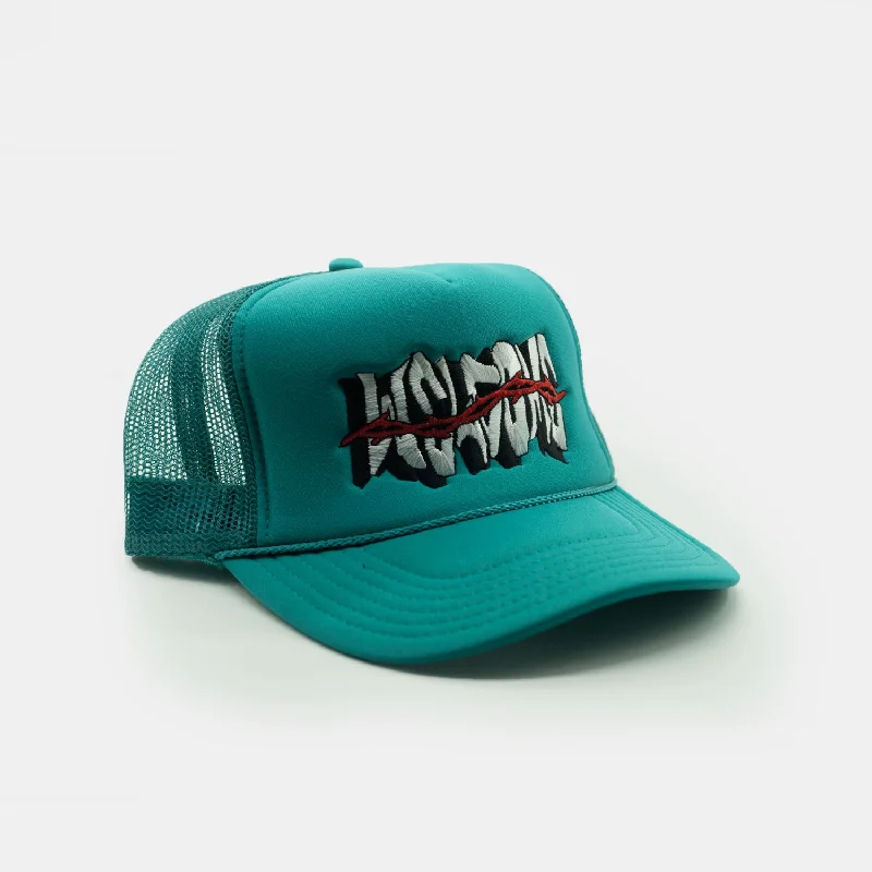 Hat For Summer Wear-Welcome Skateboards - Thorns Trucker Hat - Jade