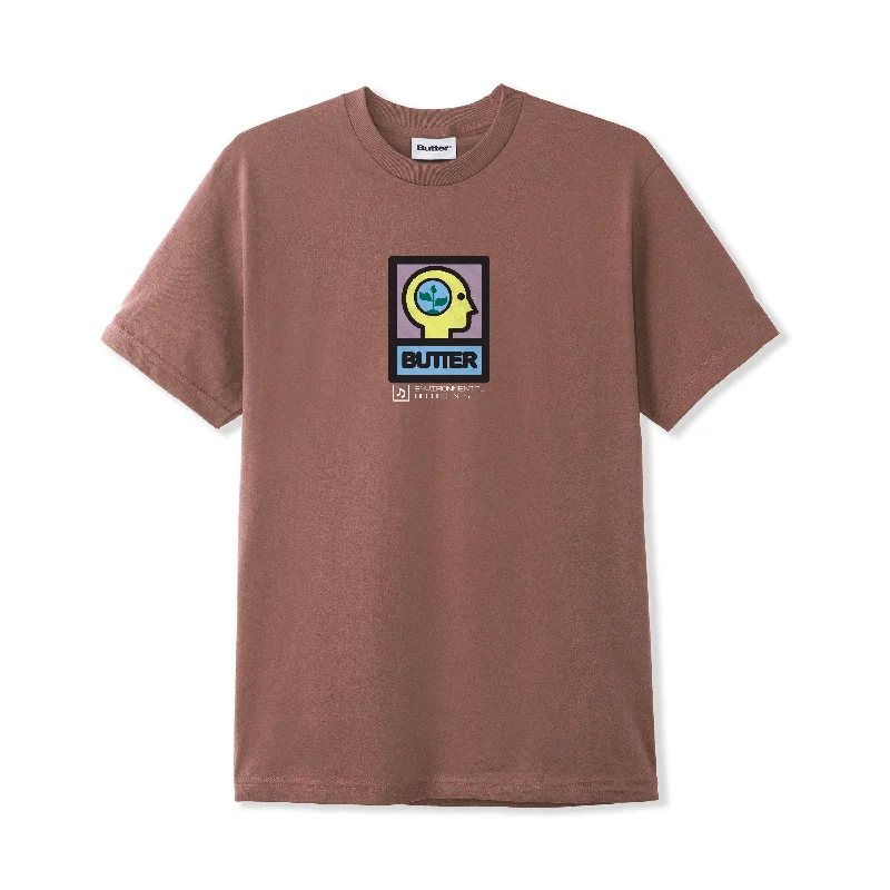 T-Shirt With Popular Quotes-BUTTER GOODS - "ENVIRONMENTAL" T-SHIRT (WASHED WOOD - SIZE XL)