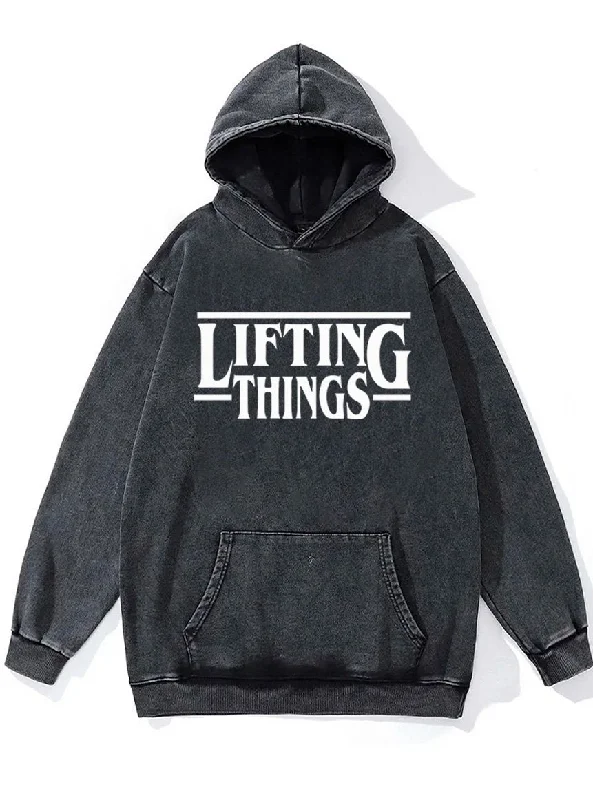 Hoodie For Creative People-lifting things Washed Gym Hoodie