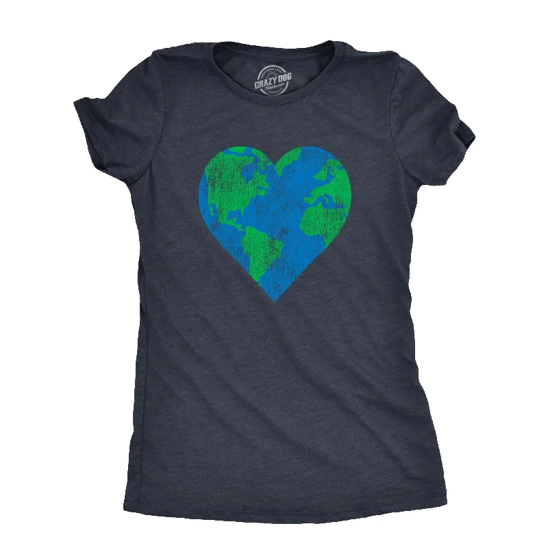 Custom T-Shirt For School Uniforms-Earth Heart Women's T Shirt