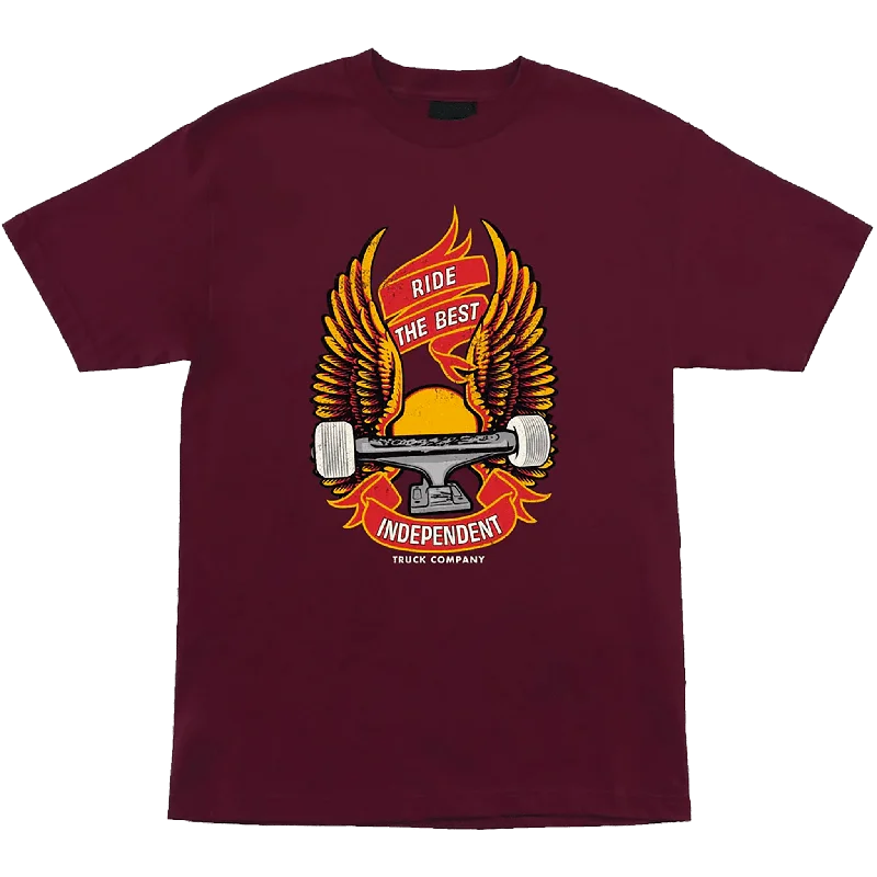 T-Shirt For Holiday Gifts-Independent Ride Free Tee Athletic Maroon