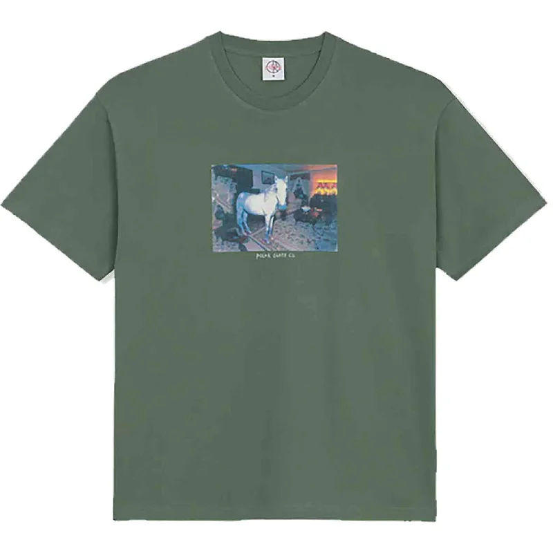 Soft Cotton T-Shirt-Polar Horse Dream Tee Jade Green