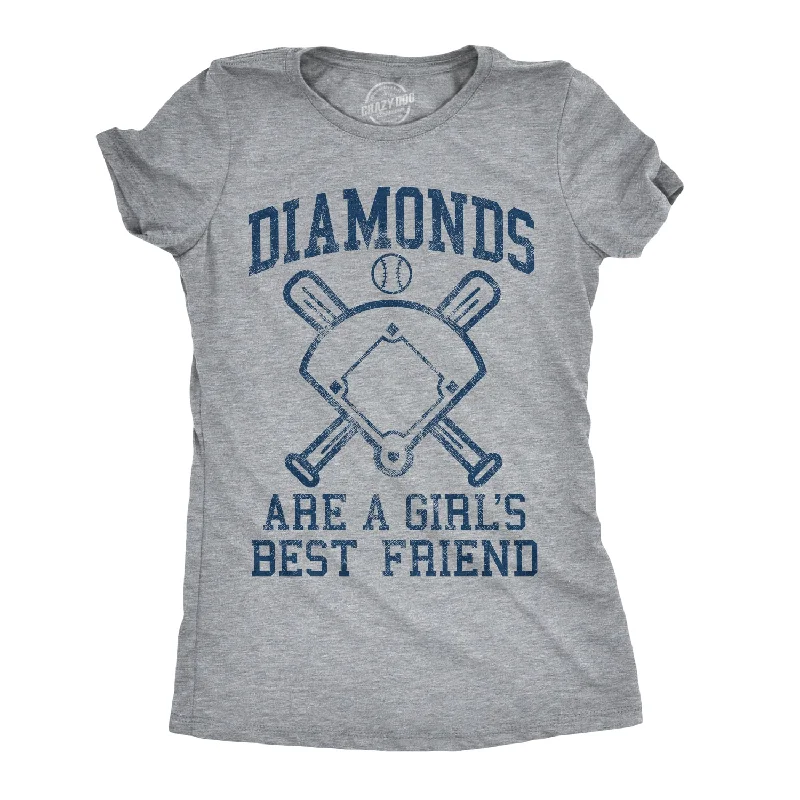 T-Shirt With Fun Graphics-Diamonds Are A Girls Best Friend Women's T Shirt