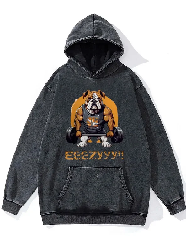 Hoodie With Minimalist Design-eeezyyy Washed Gym Hoodie