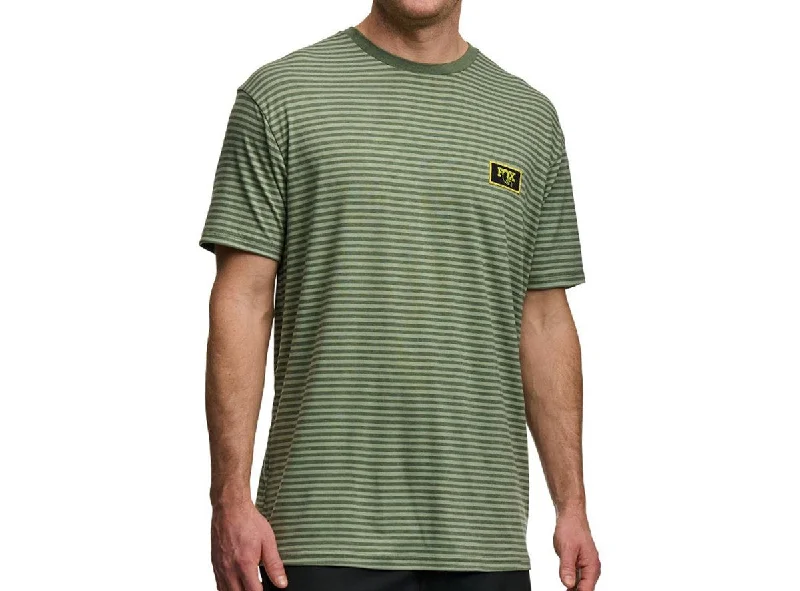 T-Shirt For Branding-Fox Factory Striped Short Sleeve Tee - Green