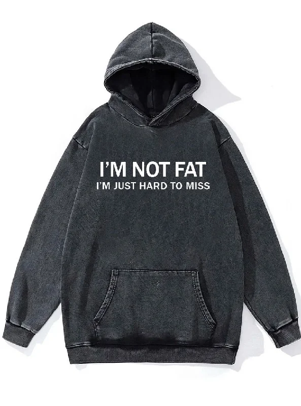 Hoodie For Outdoor Runs-not fat just hard to miss Washed Gym Hoodie