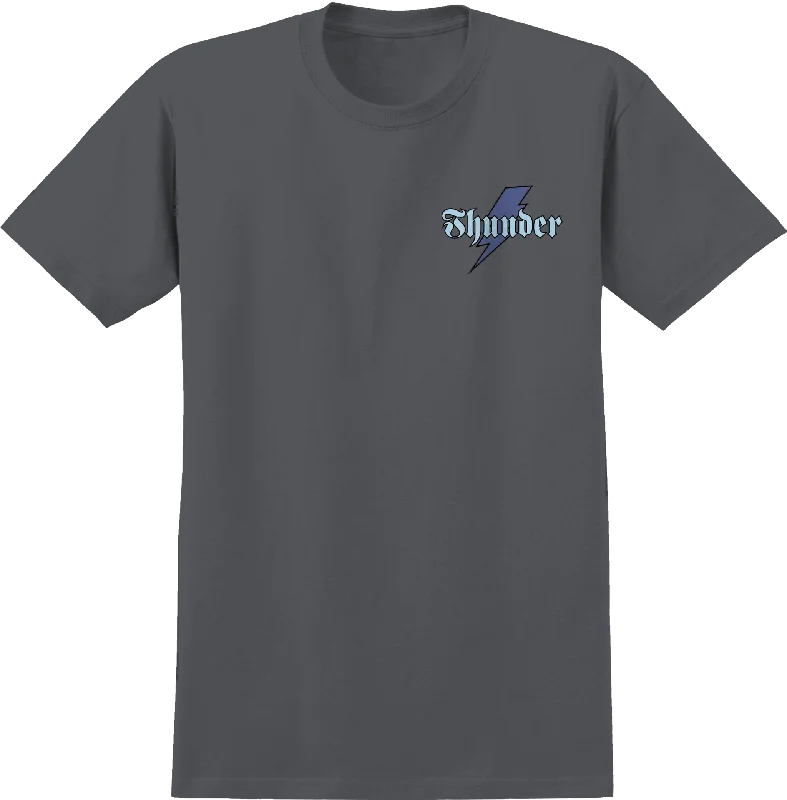 T-Shirt For Corporate Marketing-THUNDER TRUCKS - "BOLT SCRIPT" T-SHIRT (CHARCOAL/BLUE/BLACK - SIZE M)