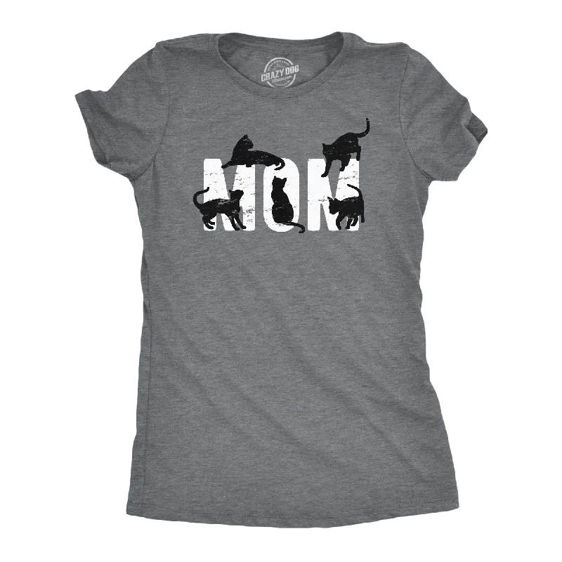 T-Shirt With Bold Graphics-Cat Mom Women's T Shirt