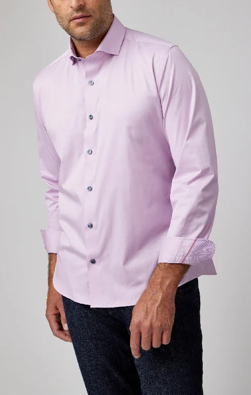 T-Shirt For Minimalist Style-Lavender Solid Woven Drytouch Shirt