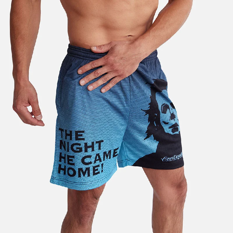 Comfortable Swim Shorts-HALLOWEEN THE KNIFE MESH ACTIVE SHORT