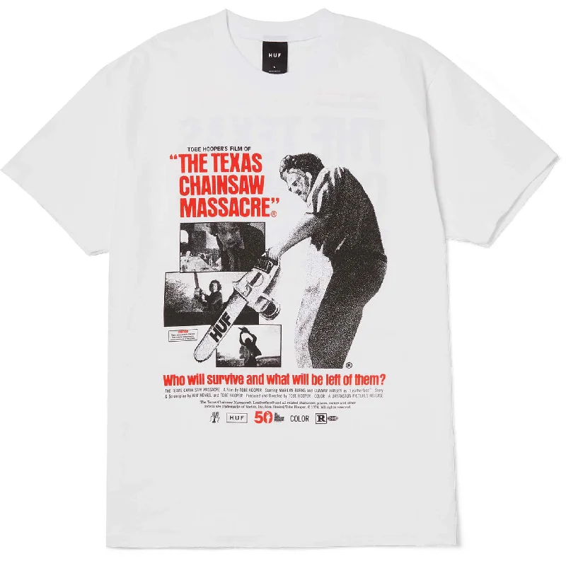 T-Shirt For Sports Teams-Huf X Texas Chainsaw Massacre Box Office Tee White